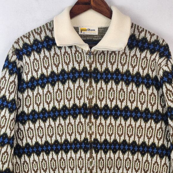 Vintage Puritan Sportswear 100% Wool Cardigan Full Zip Men’s SZ 42 (US M/L) EUC - Picture 4 of 12